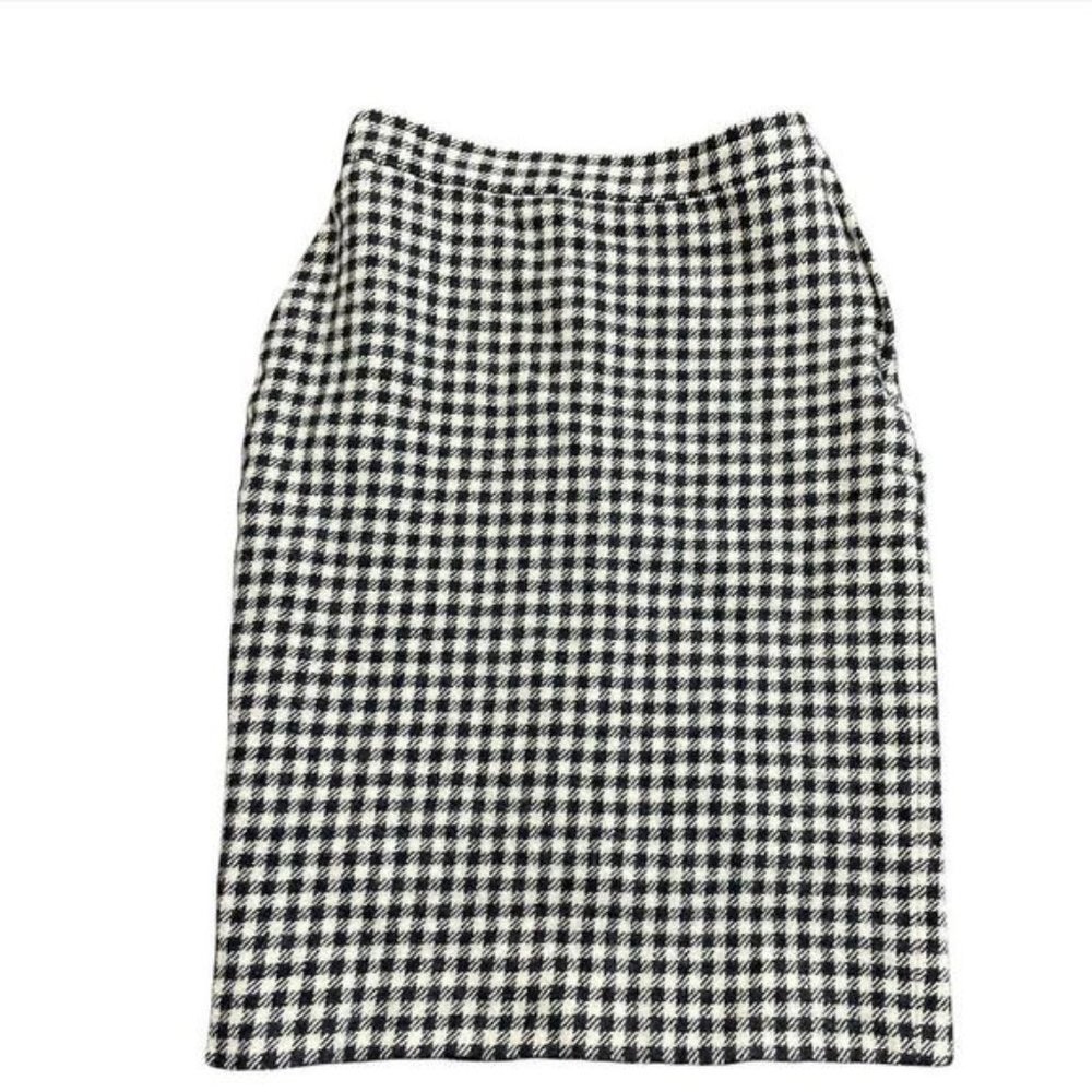 Vintage Sonia Rykiel wool check pencil skirt